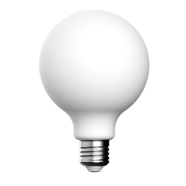 LED 7.2W Porcelain Soft White Dimmable 95mm Globe - ES - 2700K